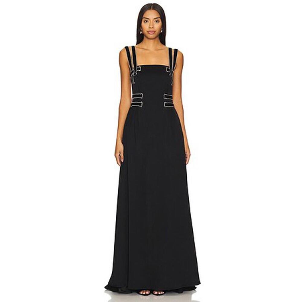NAFSIKA SKOURTI The Links Gown Open Back in Black